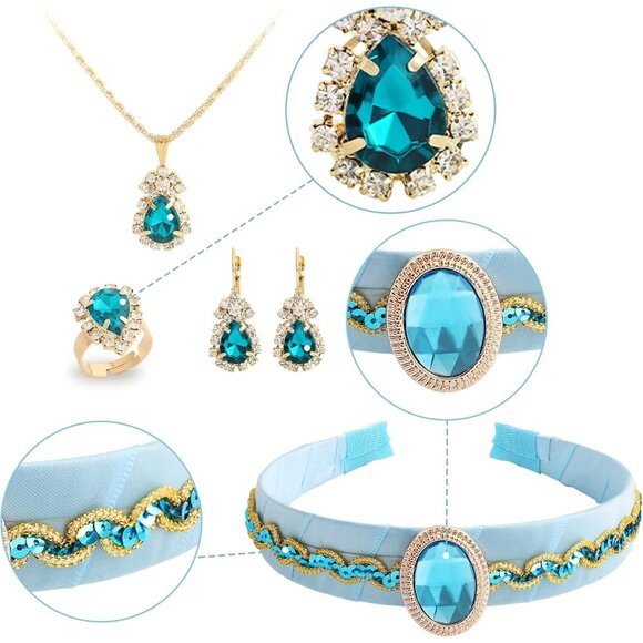 Arabian Princess Costume Jewelry Set Headband Magic Lamp Accessories Halloween - Picture 2 of 6